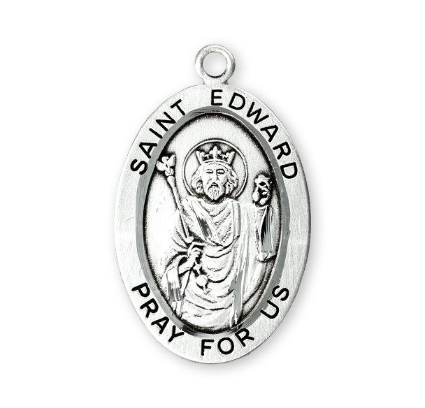 Patron Saint Edward Oval Sterling Silver Medal Patron Saint Edward Oval Sterling Silver Medal