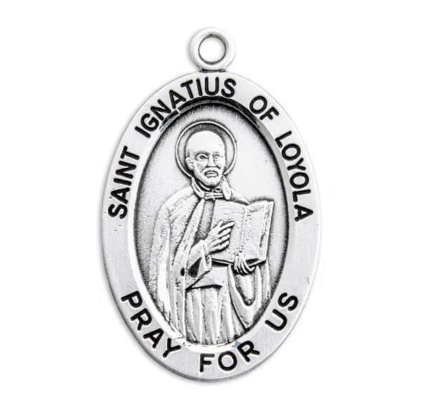 Patron Saint Ignatius of Loyola Oval Sterling Silver Medal Patron Saint Ignatius of Loyola Oval Sterling Silver Medal