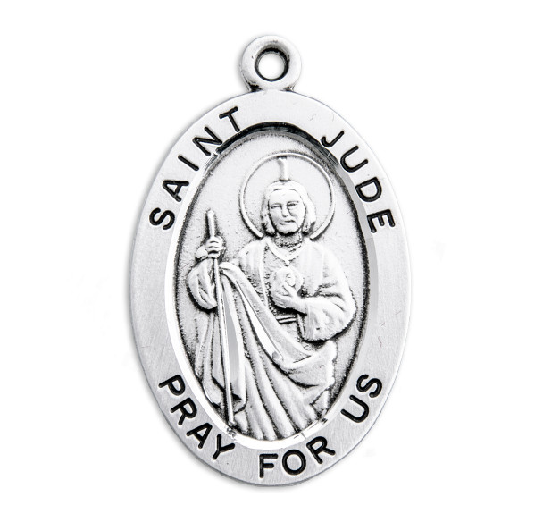 Patron Saint Jude Oval Sterling Silver Medal Patron Saint Jude Oval Sterling Silver Medal