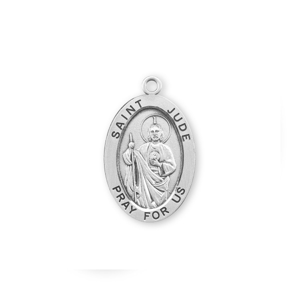 Patron Saint Jude Oval Sterling Silver Medal