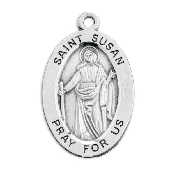 Patron Saint Susan Oval Sterling Silver Medal