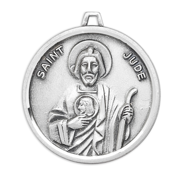 Saint Jude Round Sterling Silver Medal Saint Jude Round Sterling Silver Medal