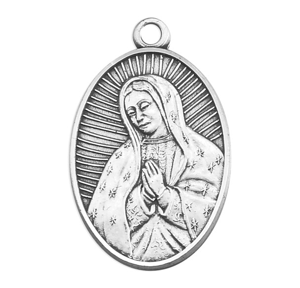 Our Lady of Guadalupe Oval Sterling Silver Medal