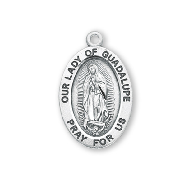 Our Lady of Guadalupe Oval Sterling Silver Medal