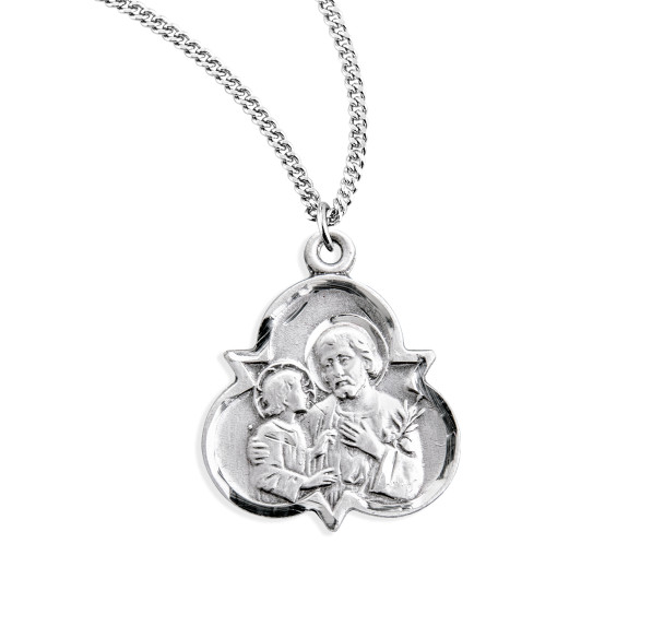 Saint Joseph Sterling Silver Trinity Symbol Medal