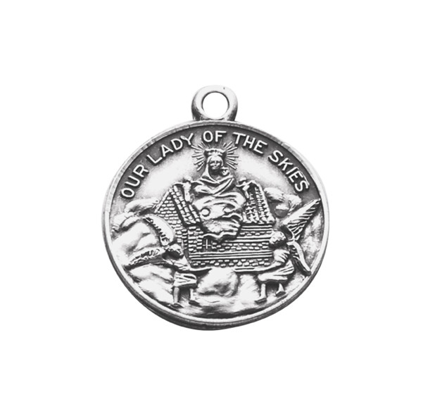 Our Lady of Loretto Round Sterling Silver Medal