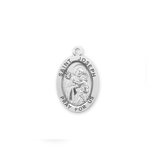 Patron Saint Joseph Oval Sterling Silver Medal