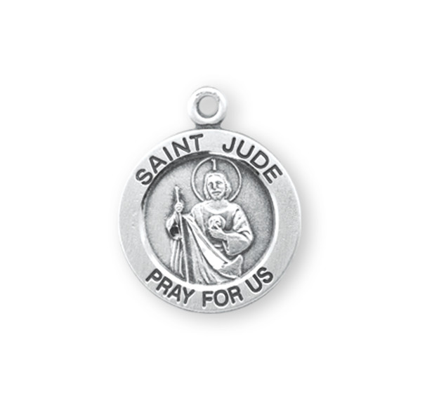 Patron Saint Jude Round Sterling Silver Medal