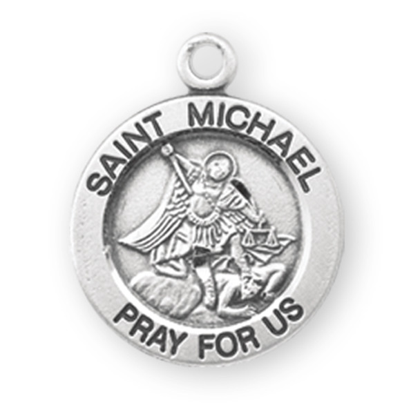 Patron Saint Michael Round Sterling Silver Medal