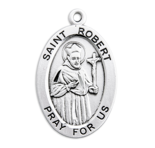 Patron Saint Robert Oval Sterling Silver Medal
