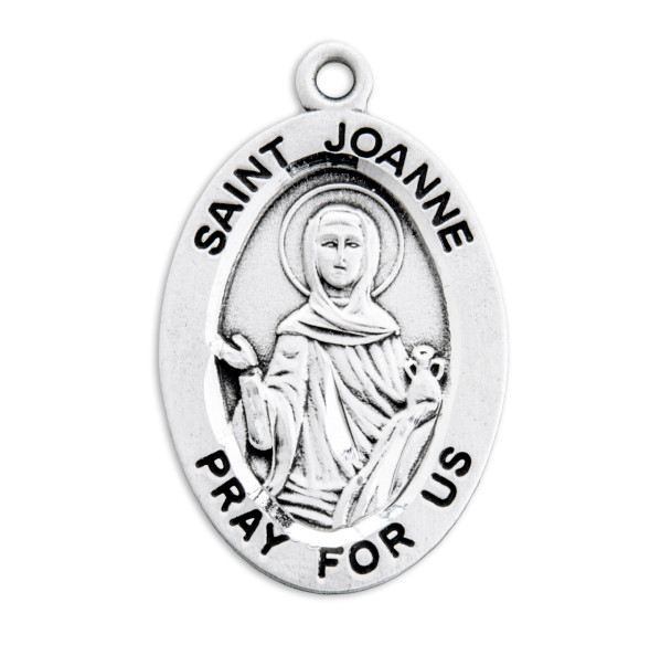 Patron Saint Joanne Oval Sterling Silver Medal Patron Saint Joanne Oval Sterling Silver Medal