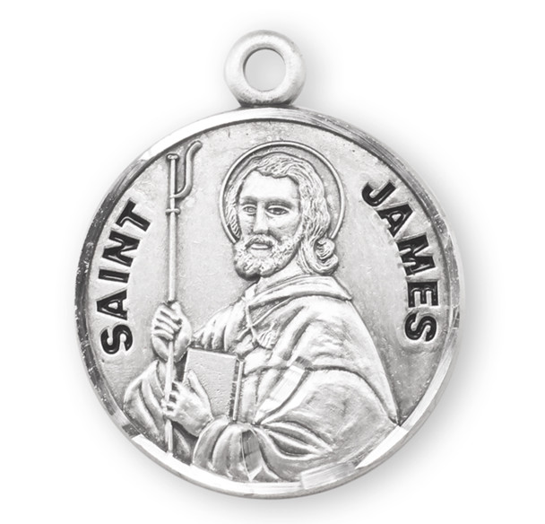 Patron Saint James Round Sterling Silver Medal Patron Saint James Round Sterling Silver Medal
