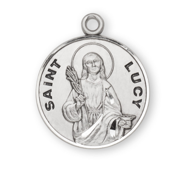 Patron Saint Lucy Round Sterling Silver Medal Patron Saint Lucy Round Sterling Silver Medal
