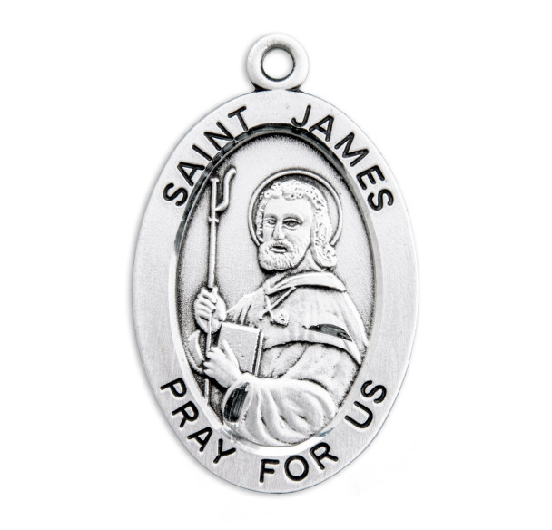 Patron Saint James the Greater Oval Sterling Silver Medal