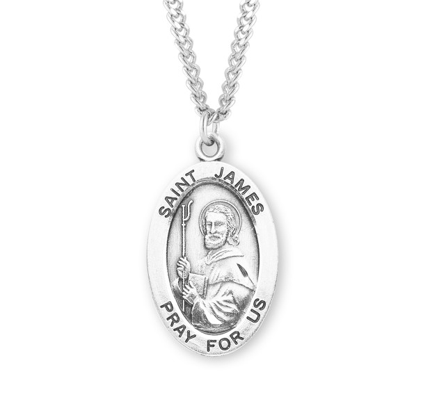 Patron Saint James the Greater Oval Sterling Silver Medal