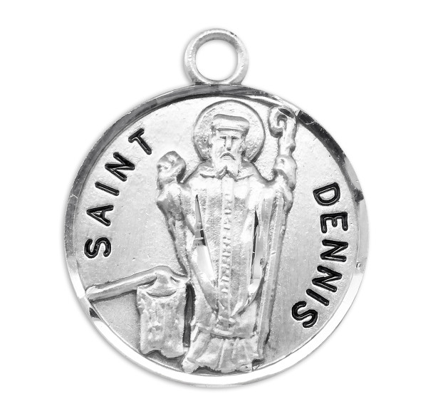 Patron Saint Dennis Round Sterling Silver Medal Patron Saint Dennis Round Sterling Silver Medal