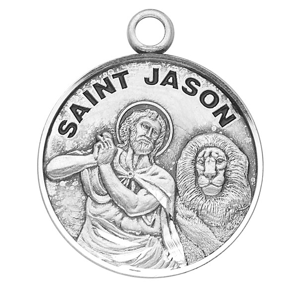 Patron Saint Jason Round Sterling Silver Medal Patron Saint Jason Round Sterling Silver Medal