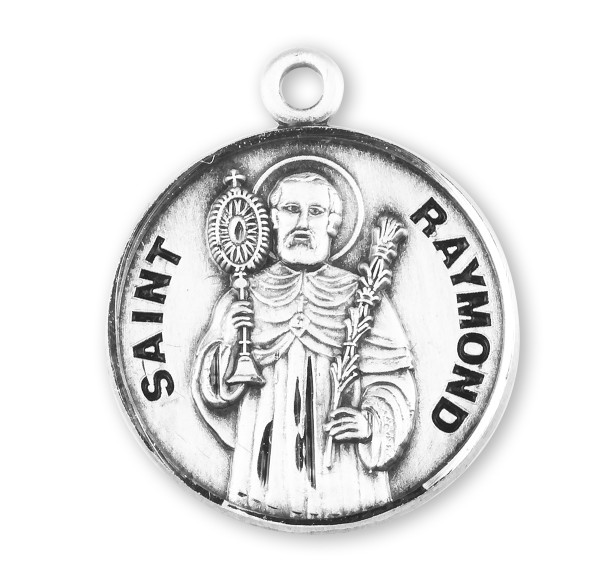 Patron Saint Raymond Round Sterling Silver Medal