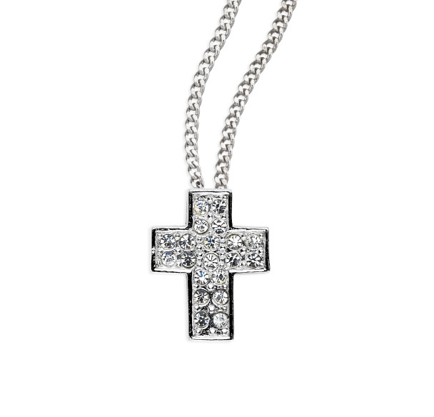 Sterling Silver Cross with Zirconia's "CZ's"