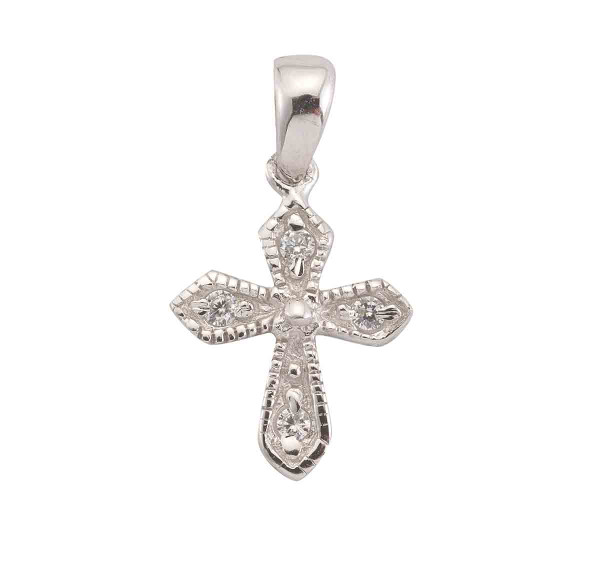 Sterling Silver Cross with Crystal Cubic Zirconia's "CZ's" Sterling Silver Cross with Crystal Cubic Zirconia's "CZ's"