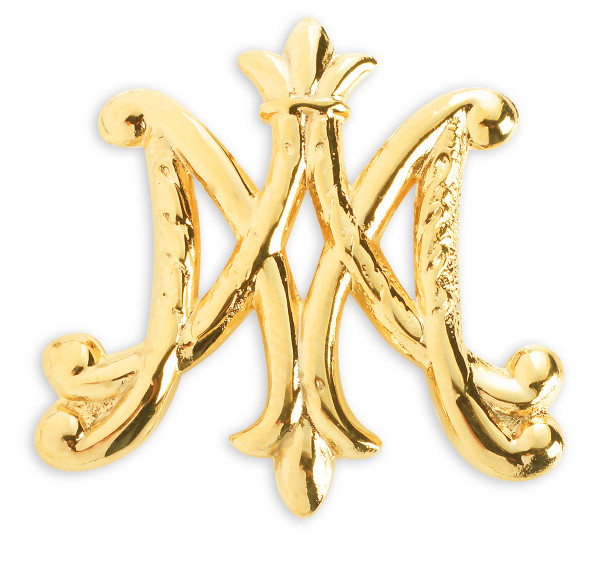 Gold over Sterling Silver "Ave Maria" Brooch Pin