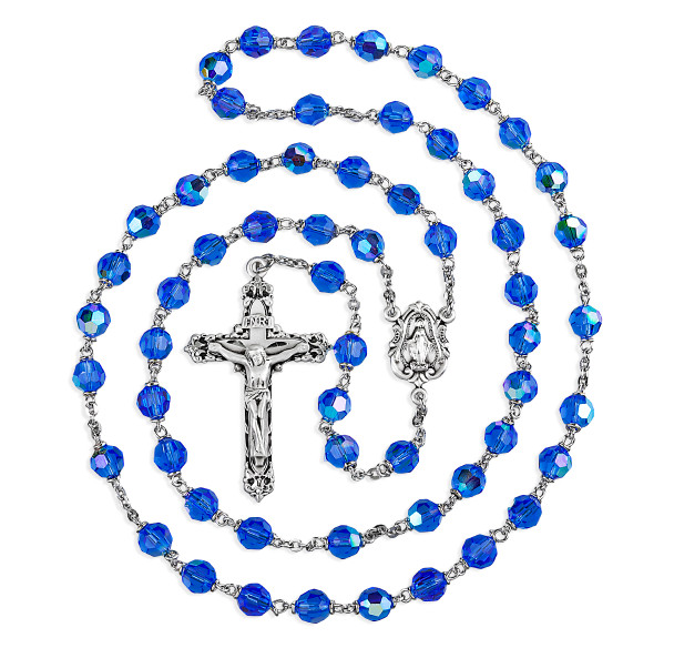 6mm Tin Cut Czech Crystal Caribbean Blue Auoroa Beads