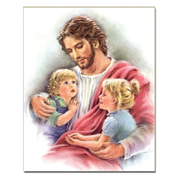 JESUS W/CHILDREN CARDED 8x10 PRINT FOR FRAMING