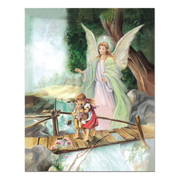 GUARDIAN ANGEL ON BRDIGE CLASSIC CARDED 8x10 PRINT FOR FRAMING