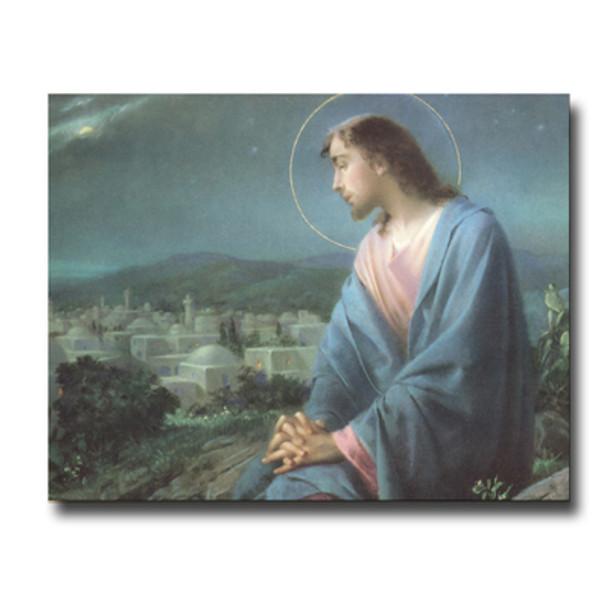 JESUS OVERLOOKING CITY CARDED 8x10 PRINT FOR FRAMING