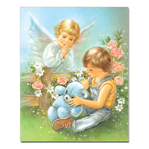 ANGEL PRAYING & YOUNG BOY CARDED 8x10 PRINT FOR FRAMING