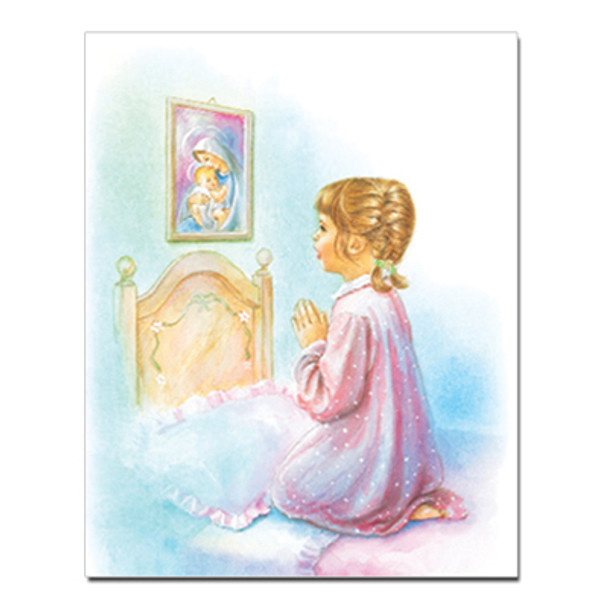 GIRL PRAYING ON BED CARDED 8x10 PRINT FOR FRAMING