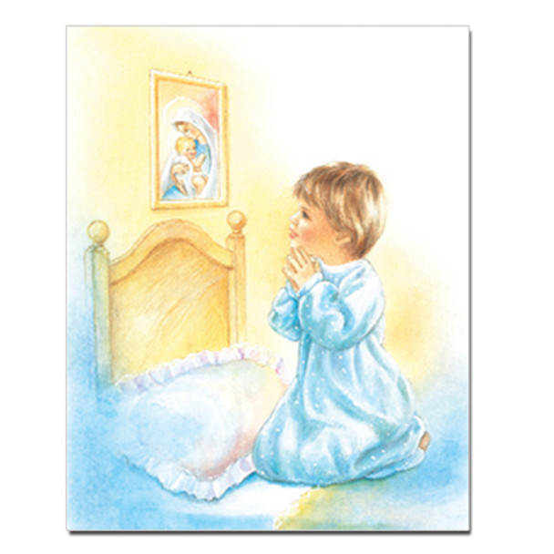 BOY PRAYING ON BED CARDED 8x10 PRINT FOR FRAMING