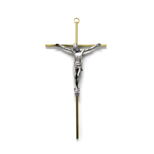 Gold-Toned Crucifix with Silver-Toned Corpus, 10 Inches