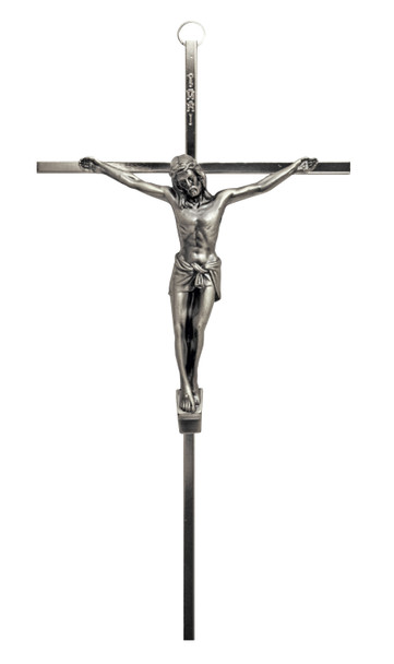Crucifix 10 inch Silver W Silver Corpus