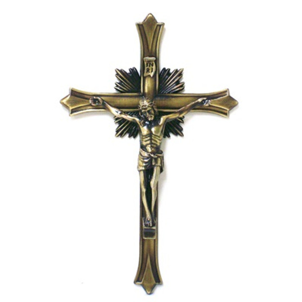 Crucifix Wall Bronze Tone 12in