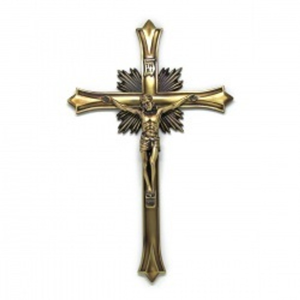 Crucifix Wall Bronze Tone 8in