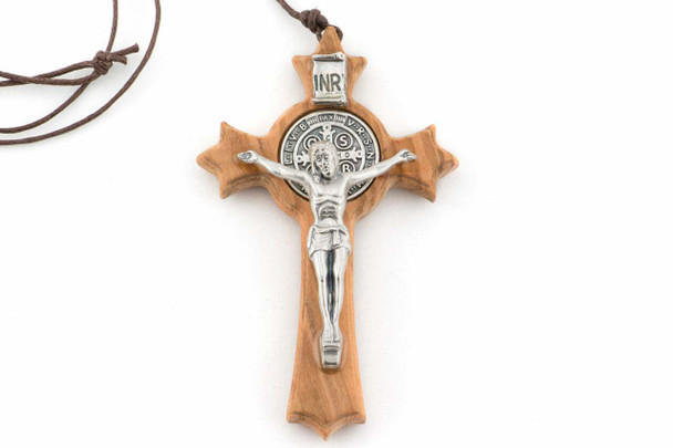 St. Benedict Olive Wood Cross 3"