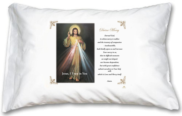 Divine Mercy Pillow Case - Beautiful English Prayer Divine Mercy Pillow Case - Beautiful English Prayer