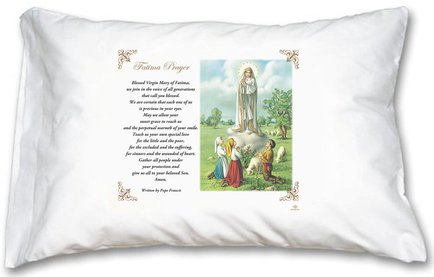 Our Lady of Fatima Pillow Case - English Prayer Our Lady of Fatima Pillow Case - English Prayer