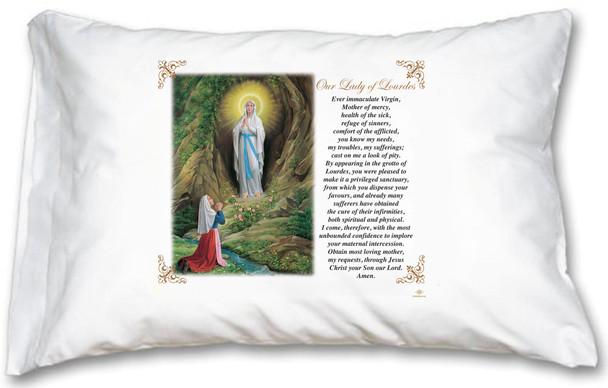 Our Lady of Lourdes Pillow Case - English Prayer