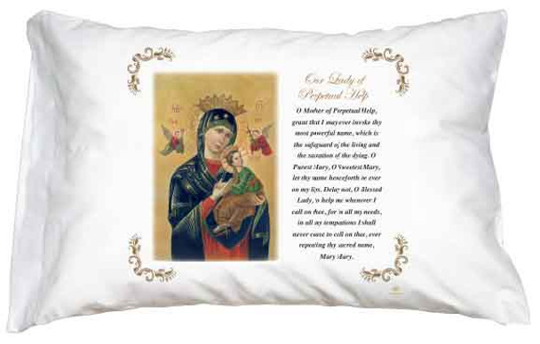 Our Lady of Perpetual Help Pillow Case - English Prayer