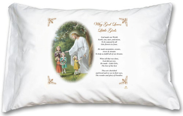 Why GOD Loves Little Girls Pillow Case - English Prayer