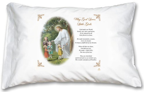 Why GOD Loves Little Girls Pillow Case - English Prayer Why GOD Loves Little Girls Pillow Case - English Prayer
