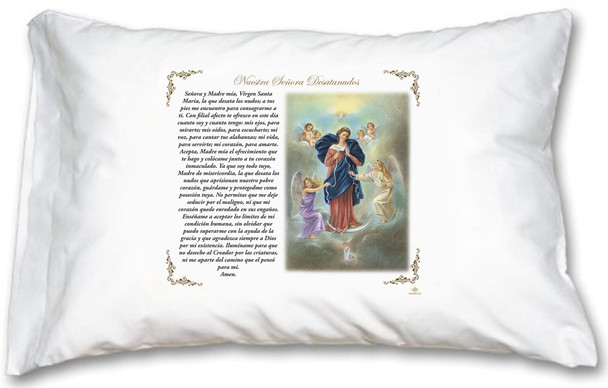 Mary Untier of Knots Pillow Case - Spanish Prayer