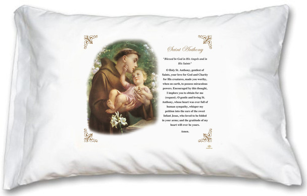 St. Anthony Pillow Case - English Prayer St. Anthony Pillow Case - English Prayer