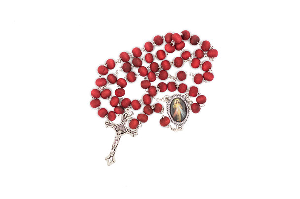 Divine Mercy - Rose Petal Wood Scented Beads (October Birthstone)