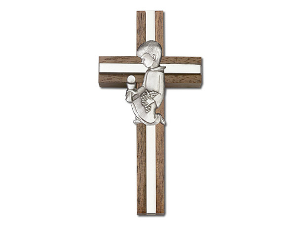 Communion Boy Wall Cross - 4 Inch