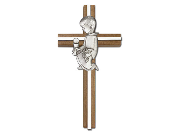 Communion Boy Wall Cross - 6 Inch