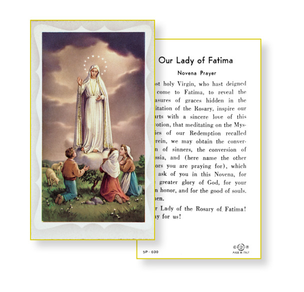 Our Lady of Fatima Holy Card