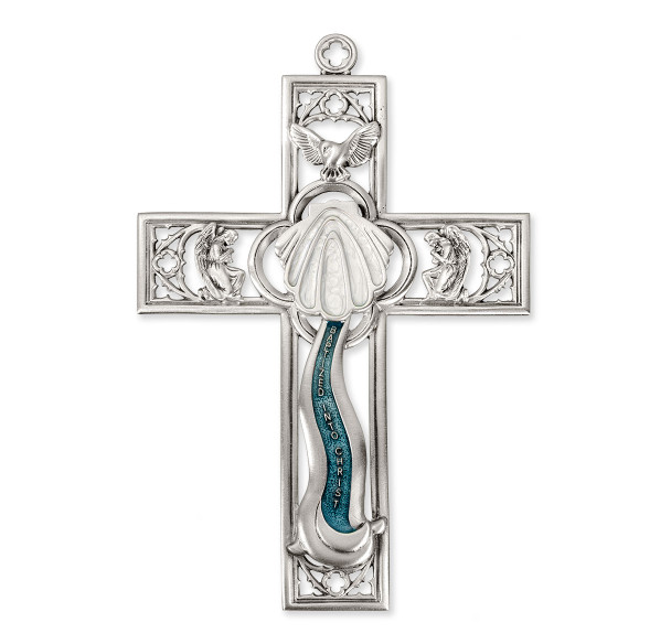 Pewter Baptismal Cross, 6"